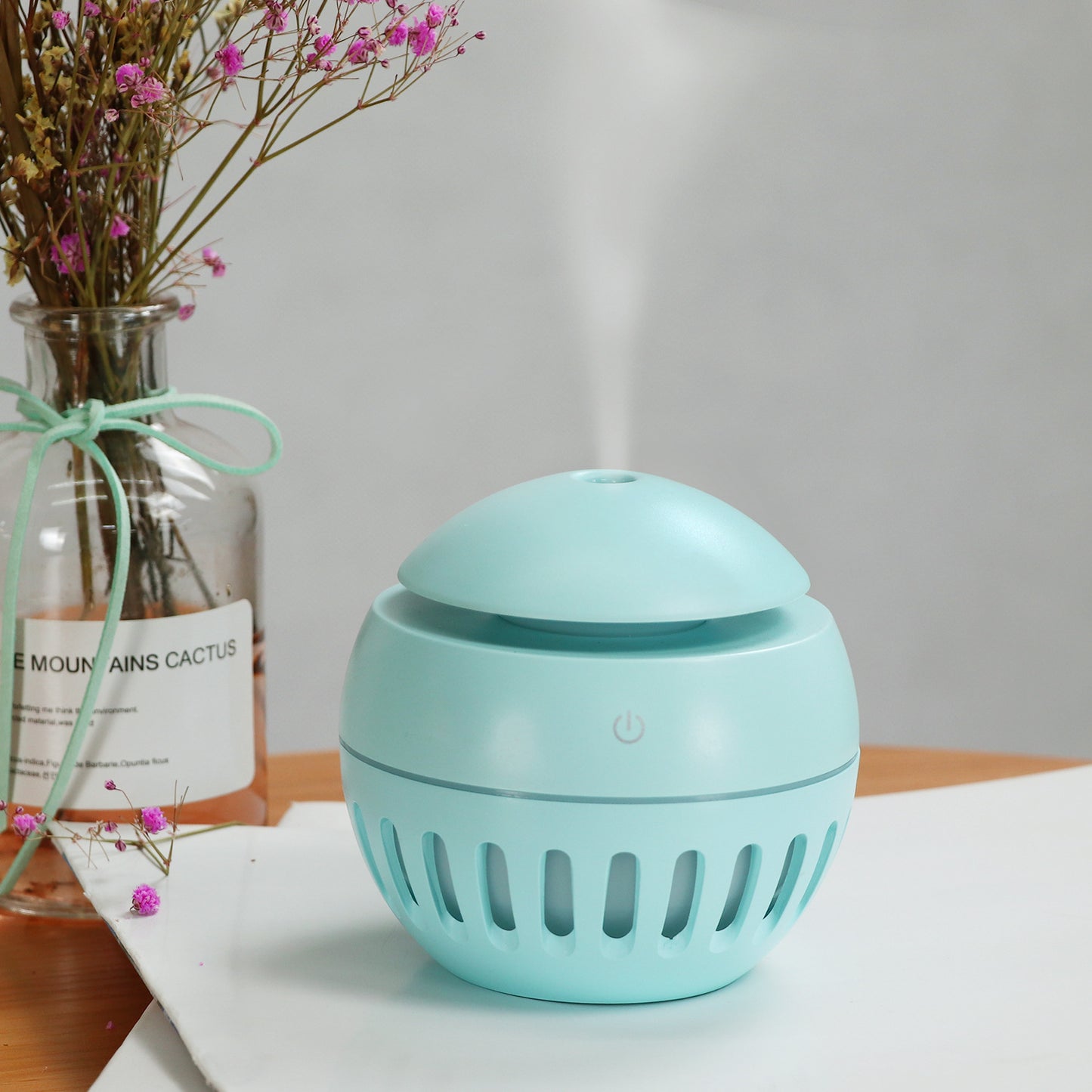 Hollow Blue Humidifier - Mini USB Atomizing Humidifier for Home & Office
