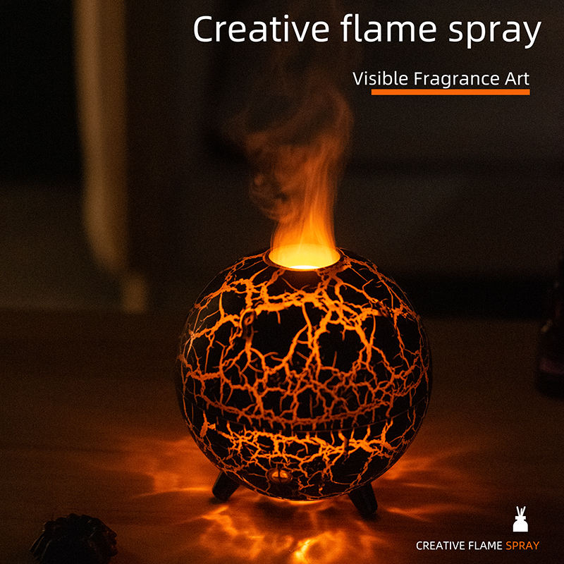 Crack Planet RGB Flame Aroma Diffuser - Ultrasonic Cool Mist Maker