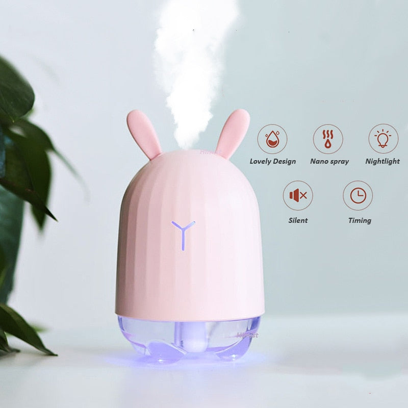 Lovely Rabbit Air Humidifier & Aroma Diffuser - Mini USB Ultrasonic Cool Mist Maker for Fresh Air