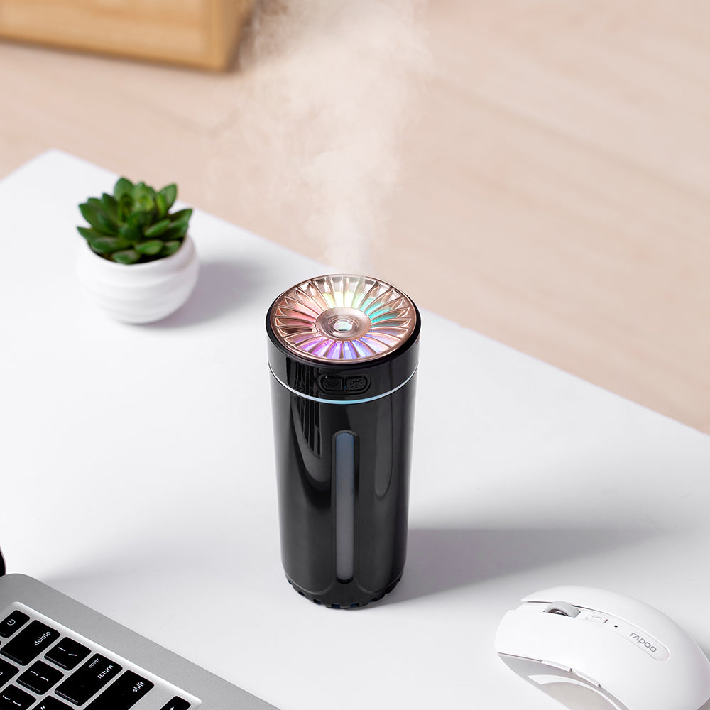 Colorful Night Light USB Car Aromatherapy Humidifier - Silent & Portable