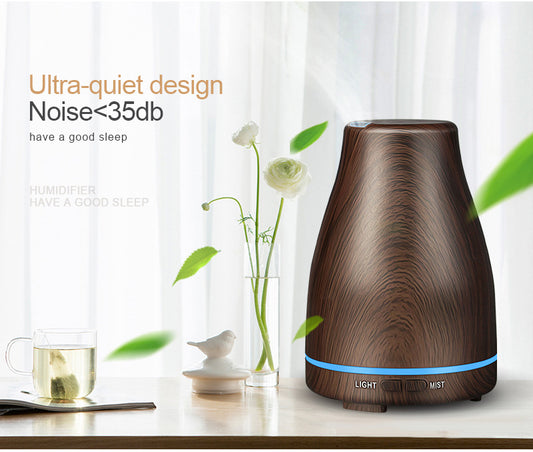 Air Home Humidifier Wood Grain Colorful Ultrasonic Aroma Diffuser 120ml