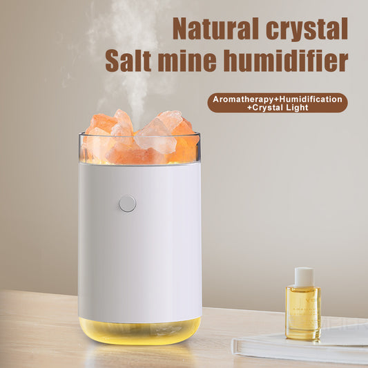 Crystal Salt Stone Humidifier - Silent Air Humidification & Aromatherapy Diffuser