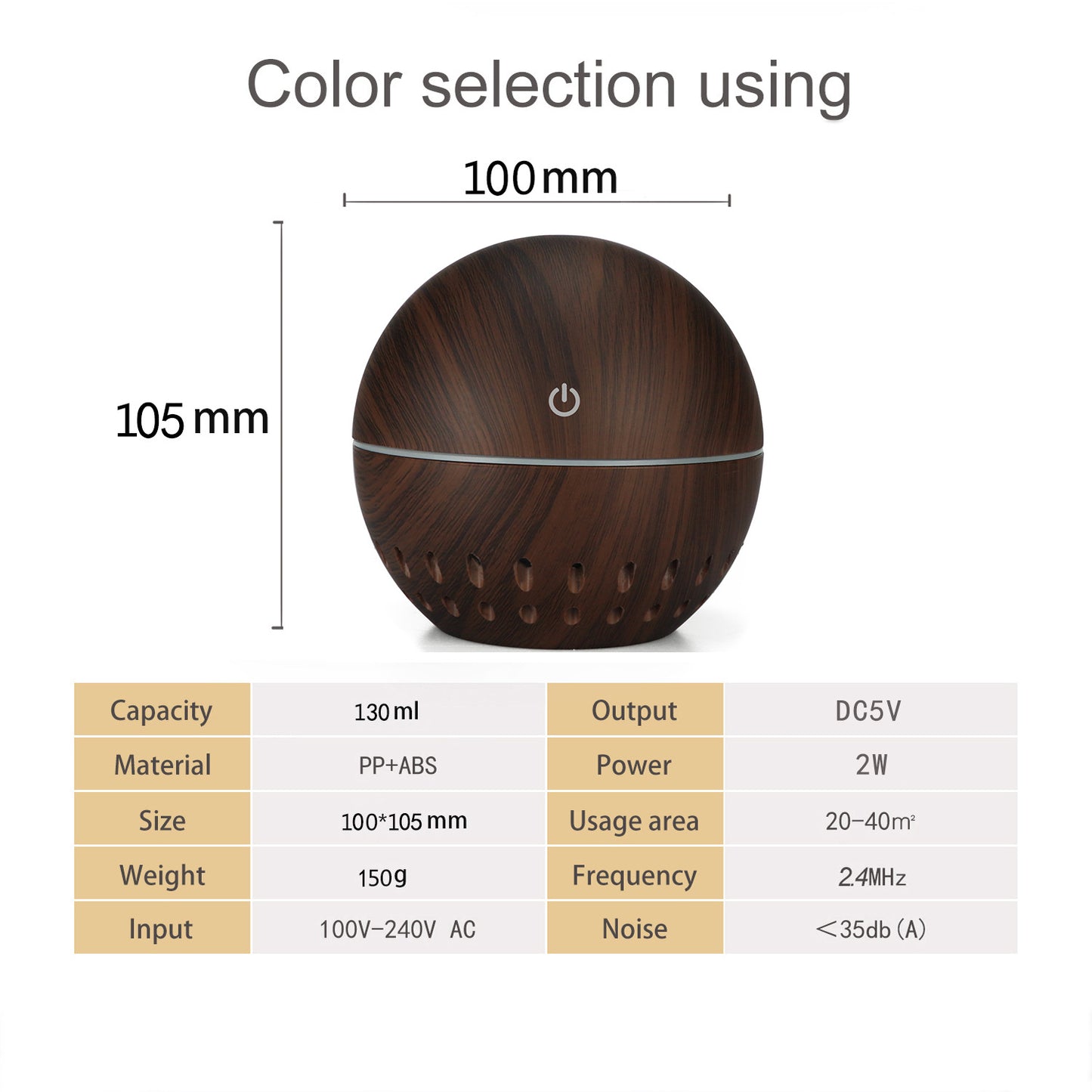 Colorful Translucent Humidifier - 130ML Small Capacity for Fresh Air
