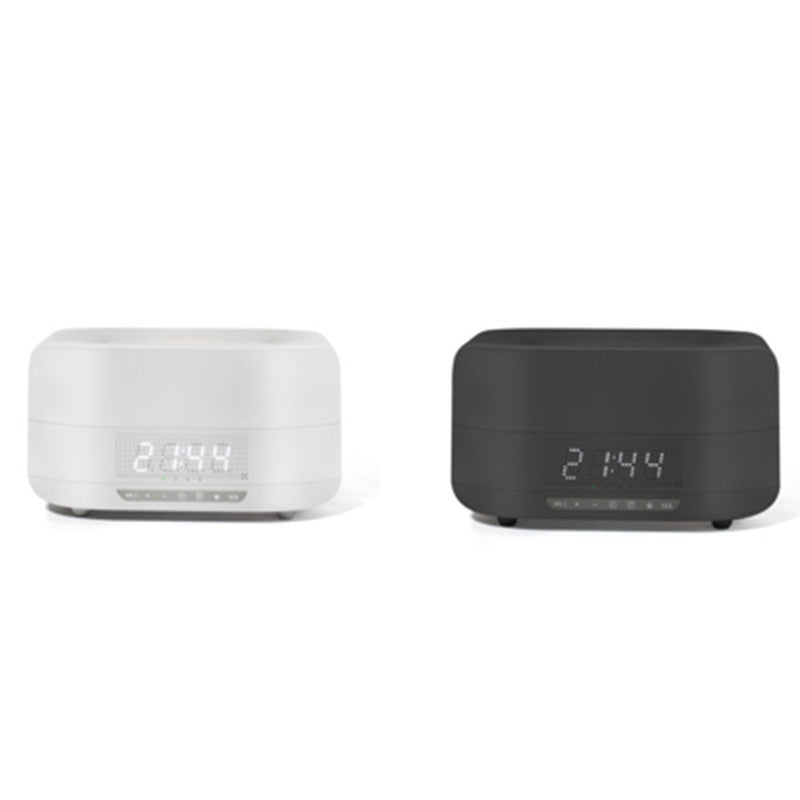 Multifunctional Atmosphere Light Sleep Wireless Bluetooth Speaker Flame Humidifier Aromatherapy Machine with Digital Display Clock
