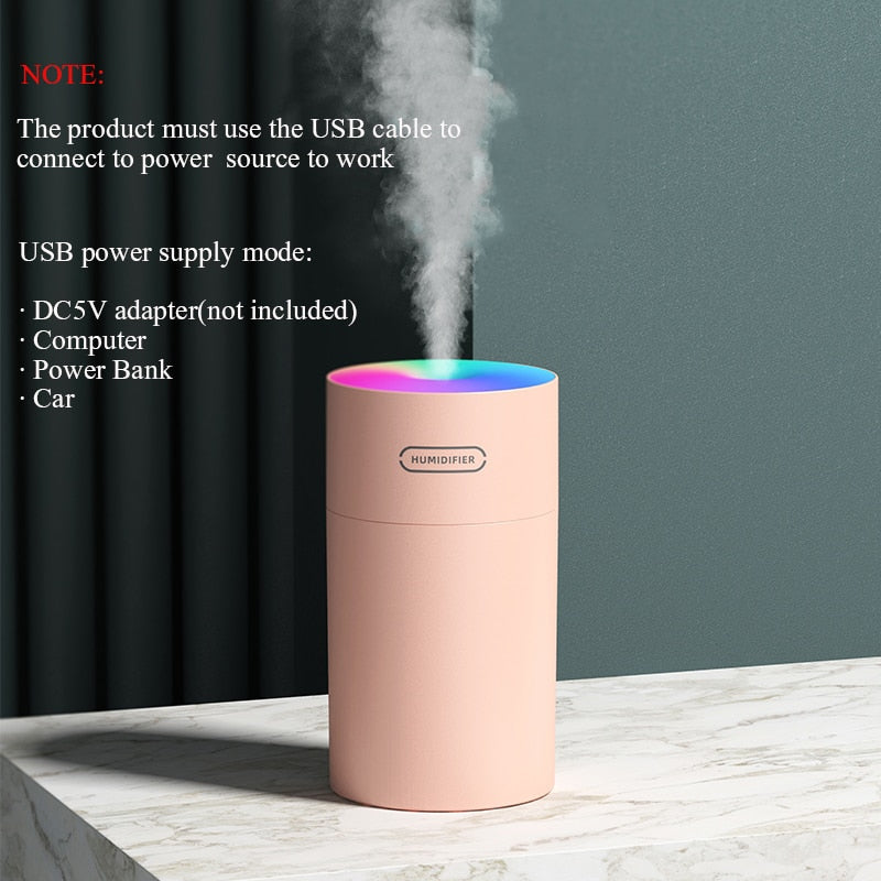 USB Air Humidifier Colorful Cup Mini Aroma Water Diffuser with LED Light