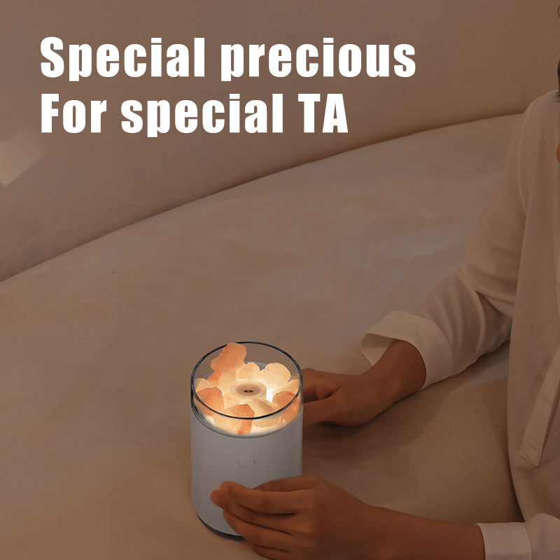 Crystal Salt Stone Humidifier - Silent Air Humidification & Aromatherapy Diffuser