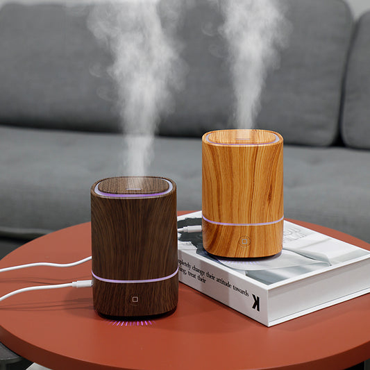 New Wood Grain L10 Aroma Diffuser - Ultrasonic Humidifier for Home and Car