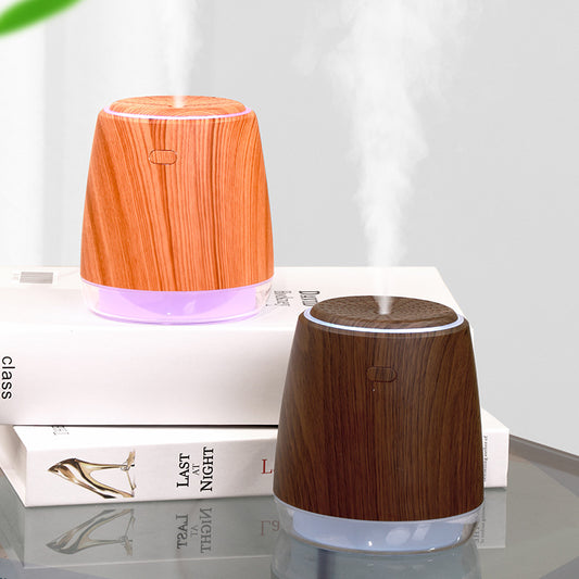 Simple Design Wood Grain L8 Humidifier - Mini USB Aromatherapy Air Night Light