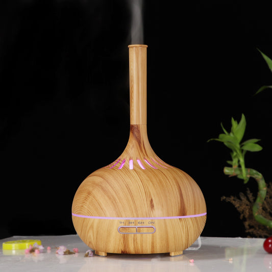 Wood Grain Mini Incense Machine - Colorful Glare Humidifier for Aromatherapy