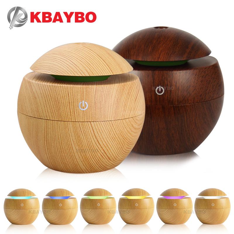 USB Aroma Essential Oil Diffuser Ultrasonic Cool Mist Humidifier Air Purifier with 7 Color LED Night Light