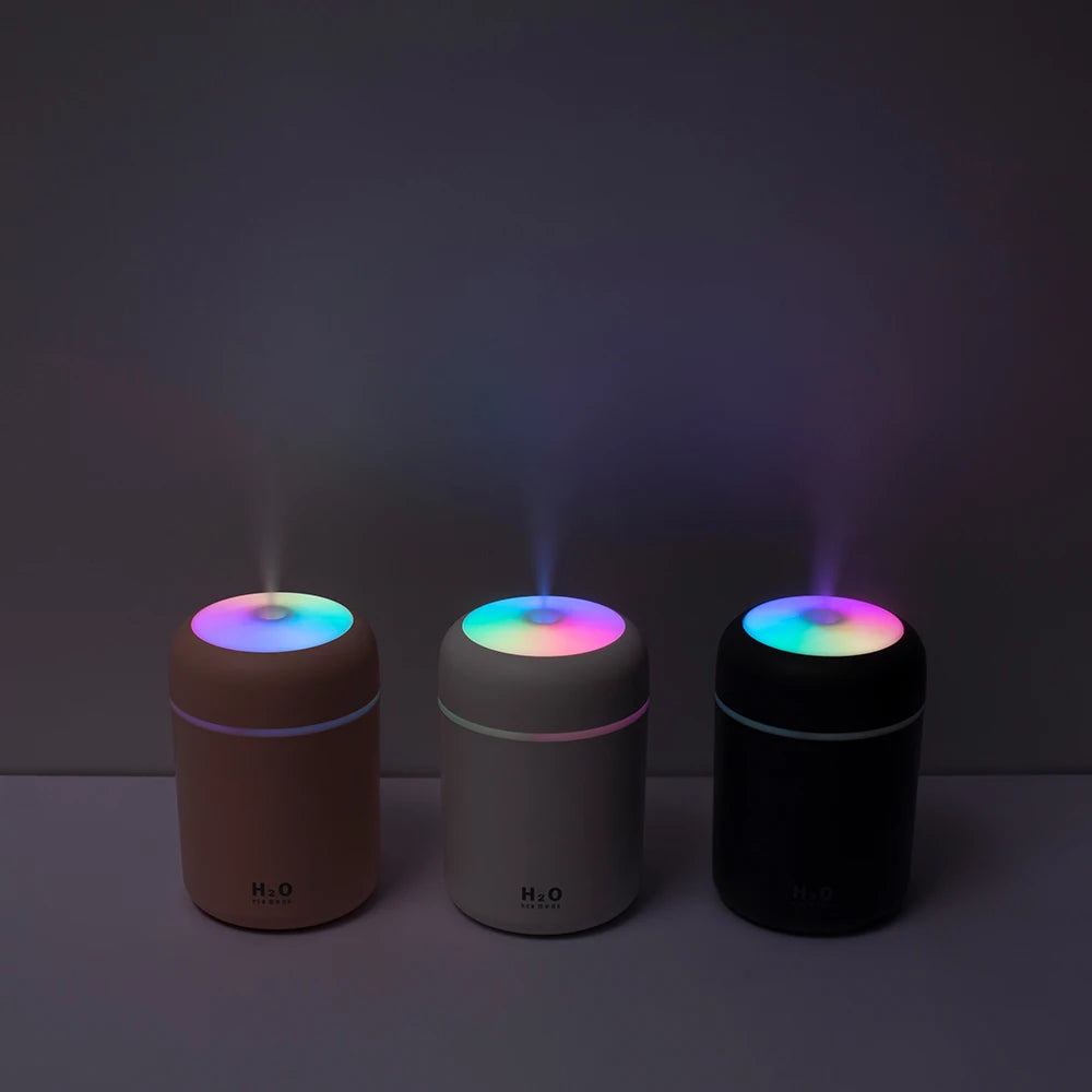 Portable 300ml Humidifier & Aroma Diffuser - USB Ultrasonic Dazzle Cup with Romantic Light