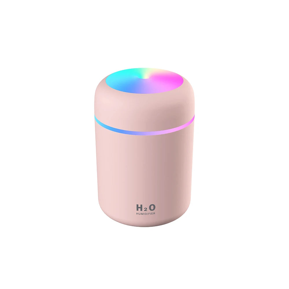 Portable 300ml Humidifier & Aroma Diffuser - USB Ultrasonic Dazzle Cup with Romantic Light