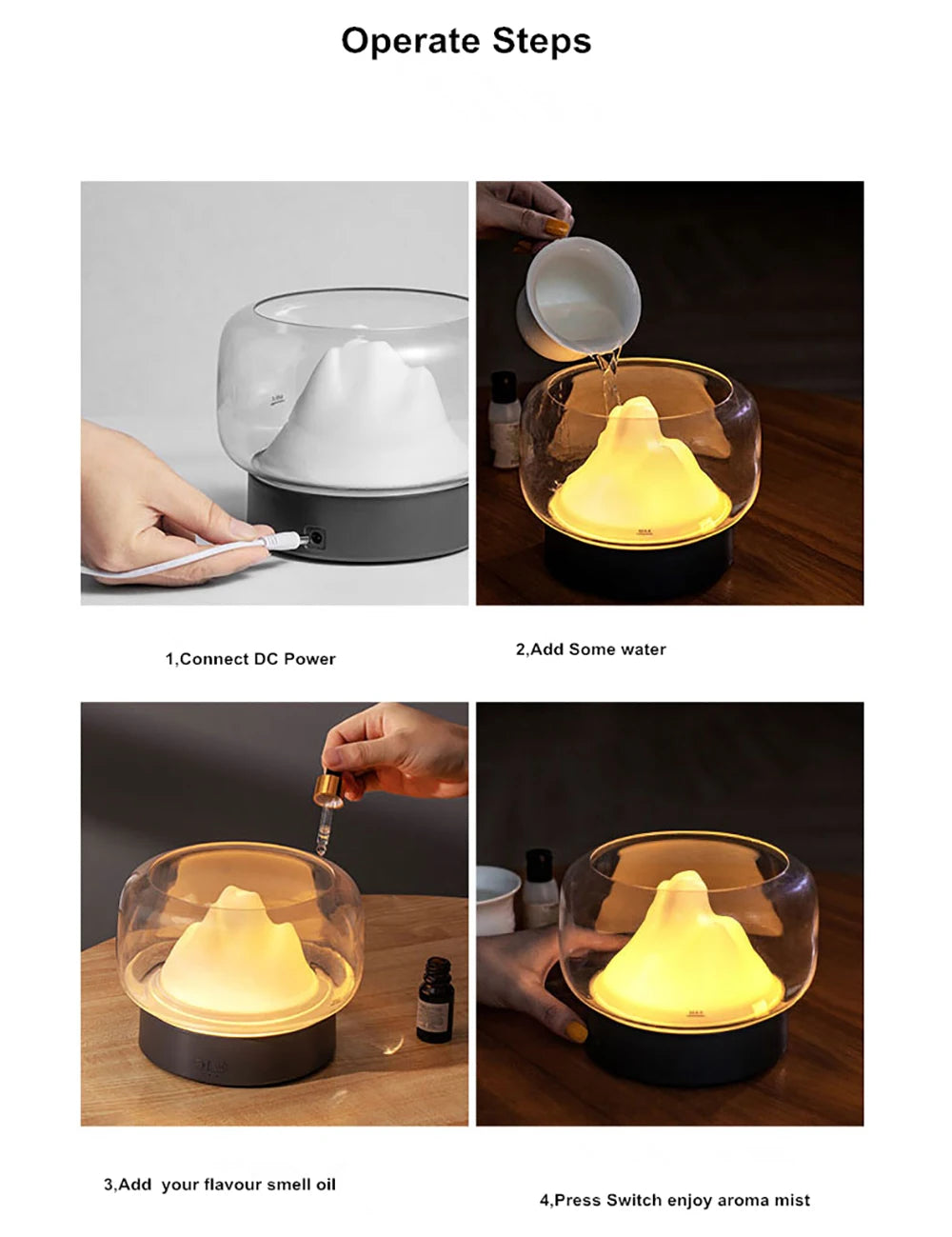 Ultrasonic Air Humidifier Aroma Diffuser 400ML - Essential Oil Aromatherapy