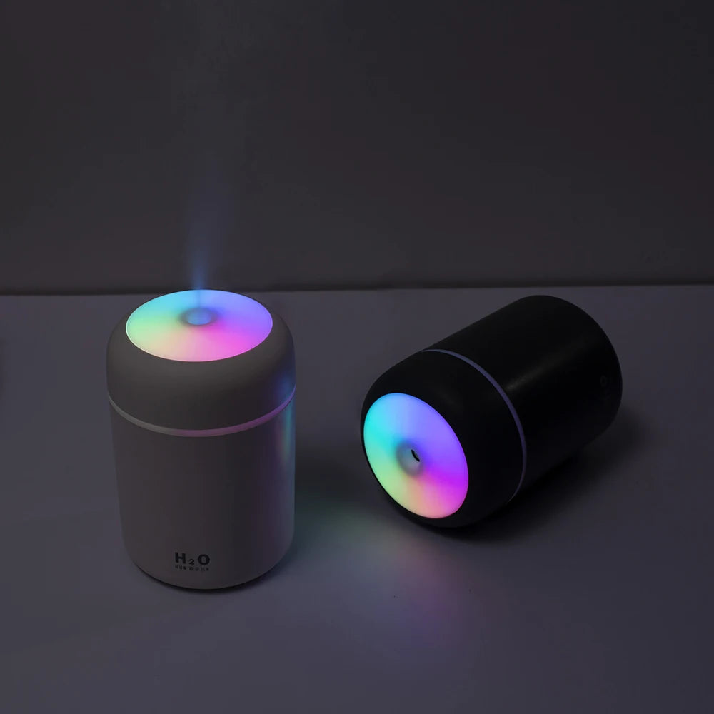 Portable 300ml Humidifier & Aroma Diffuser - USB Ultrasonic Dazzle Cup with Romantic Light