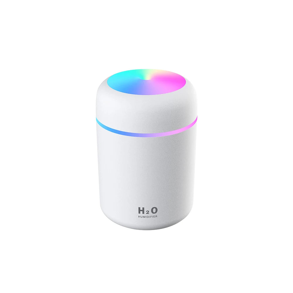 Portable 300ml Humidifier & Aroma Diffuser - USB Ultrasonic Dazzle Cup with Romantic Light