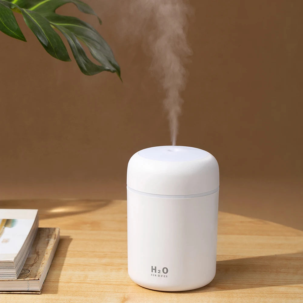 Portable 300ml Humidifier & Aroma Diffuser - USB Ultrasonic Dazzle Cup with Romantic Light