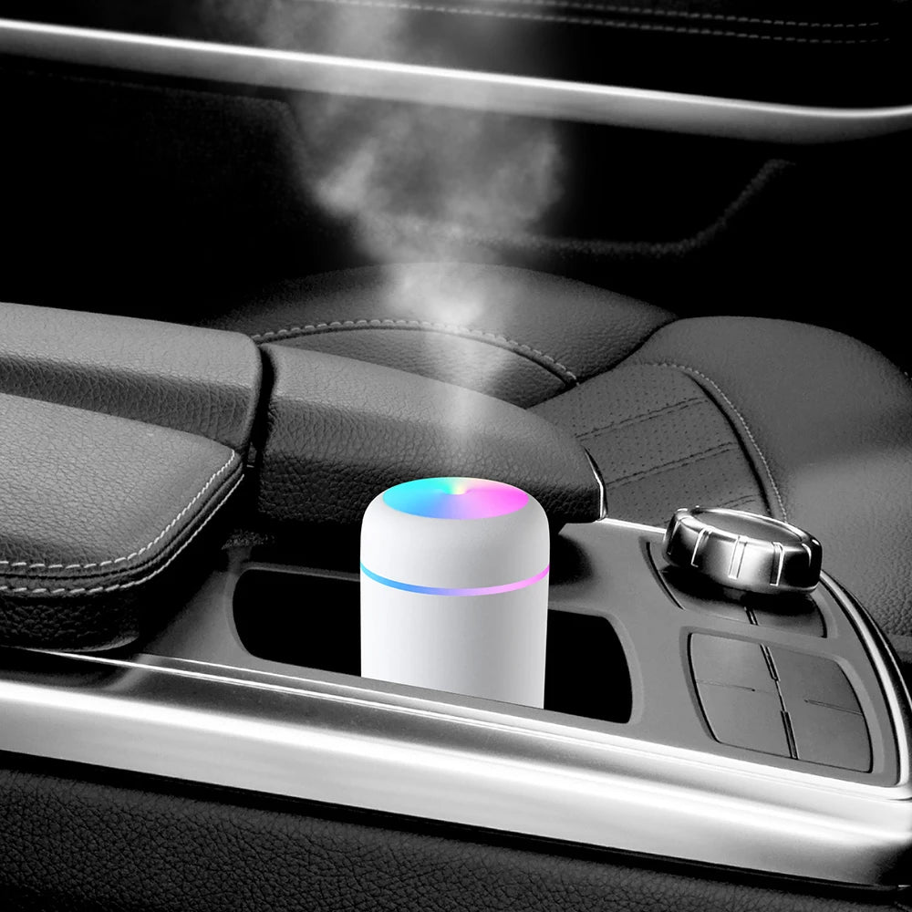 Portable 300ml Humidifier & Aroma Diffuser - USB Ultrasonic Dazzle Cup with Romantic Light