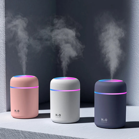 Portable 300ml Humidifier & Aroma Diffuser - USB Ultrasonic Dazzle Cup with Romantic Light